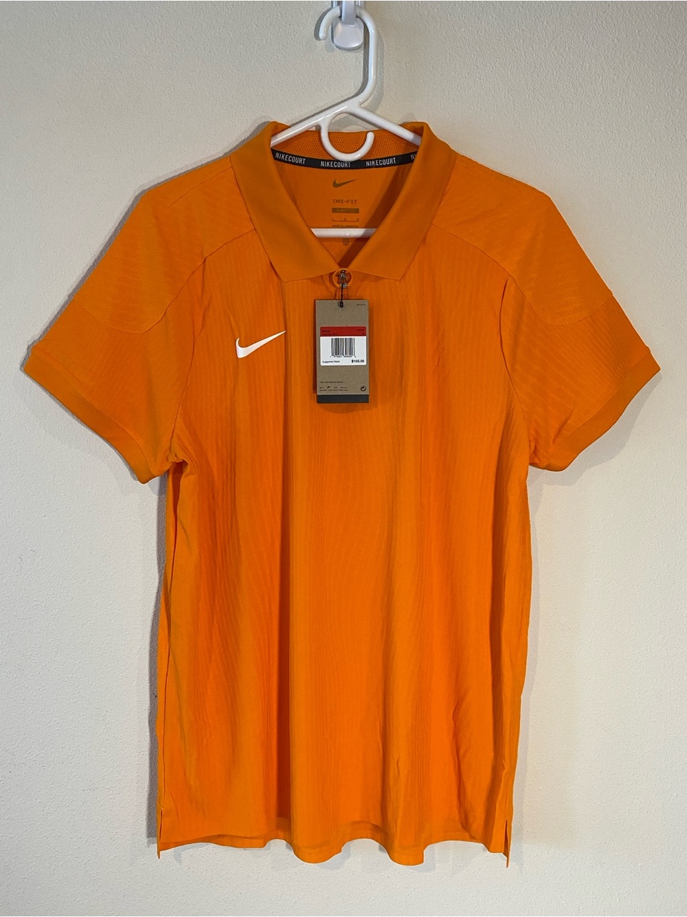 Nike Court 1/4 Zip Orange Tennis Polo Shirt HQ0792-873 $105 - Large